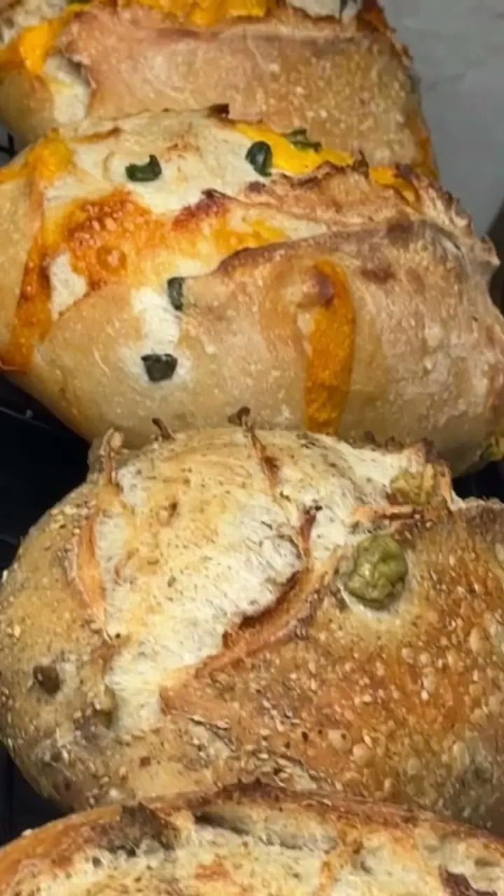 Sliced cheddar jalapeño sourdough